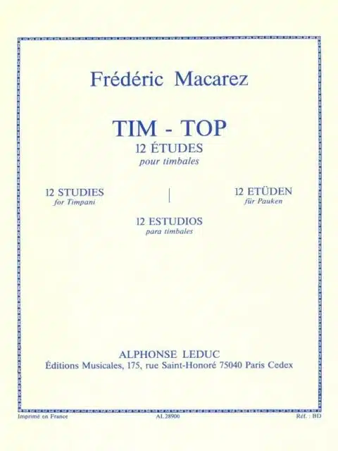 Macarez, Frederic: Tim-Top (12 Etudes pour timbales) bei Musik-Dinge Wien