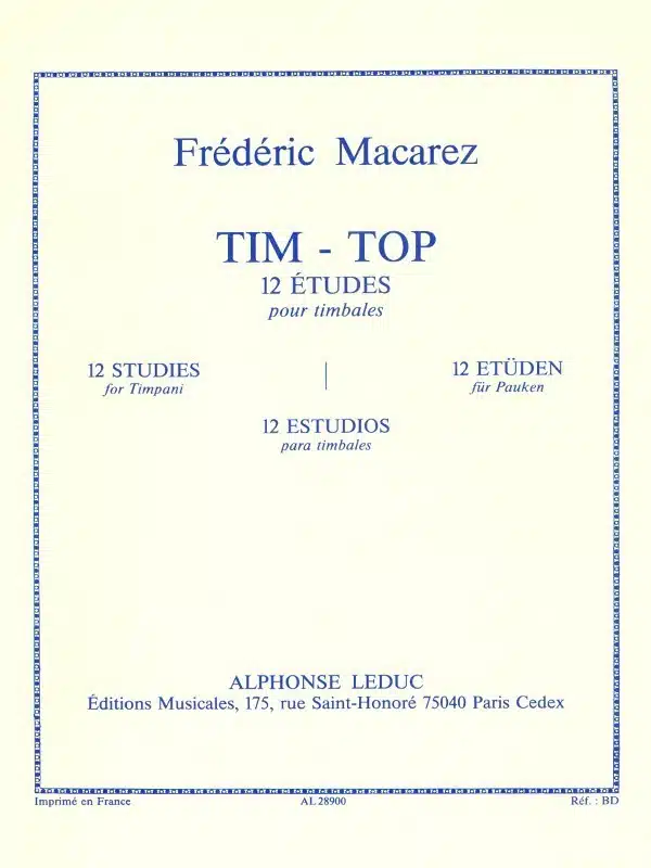 Macarez, Frederic: Tim-Top (12 Etudes pour timbales) bei Musik-Dinge Wien
