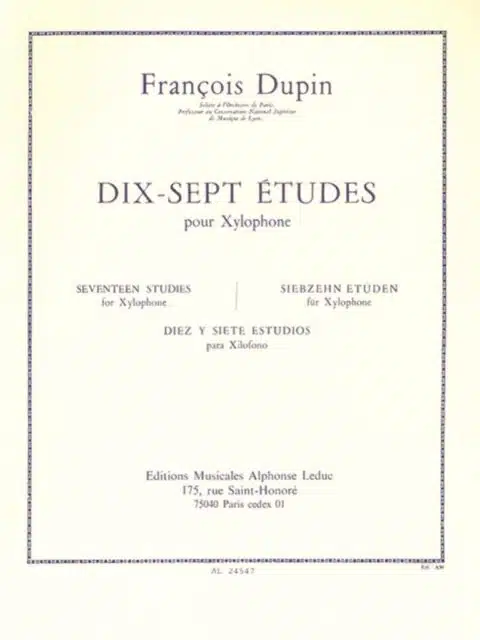 Dupin, François: 17 Études pour Xylophone bei Musik-Dinge Wien