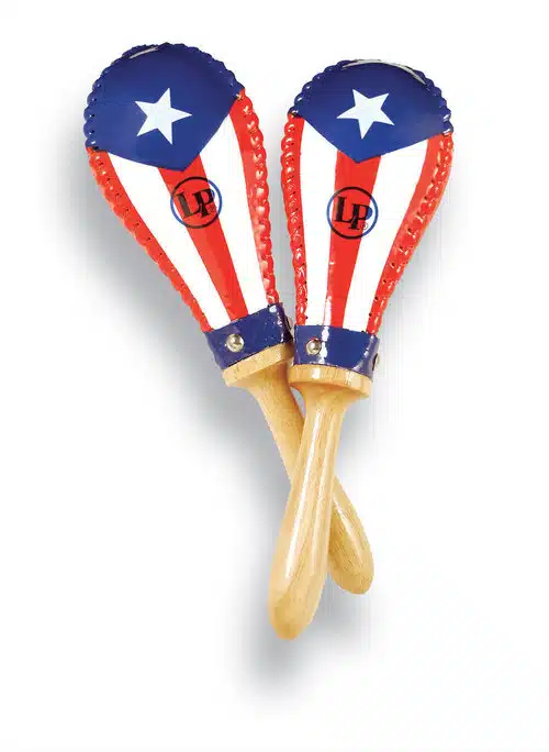 Latin Percussion Salsa Rawhide Maracas Motiv Puerto Rican Flag LP393-PR bei Musik-Dinge Wien